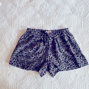 Silk Leopard Print Shorts